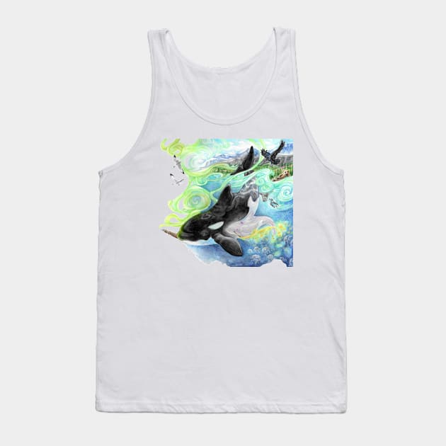 Orca Writers Tank Top by Painting Dragon Feathers